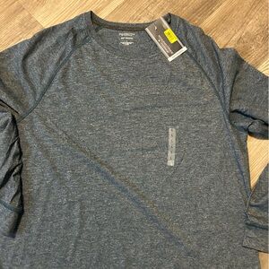 Roundtree & Yorke Heathered Navy Long Sleeve Tee NWT